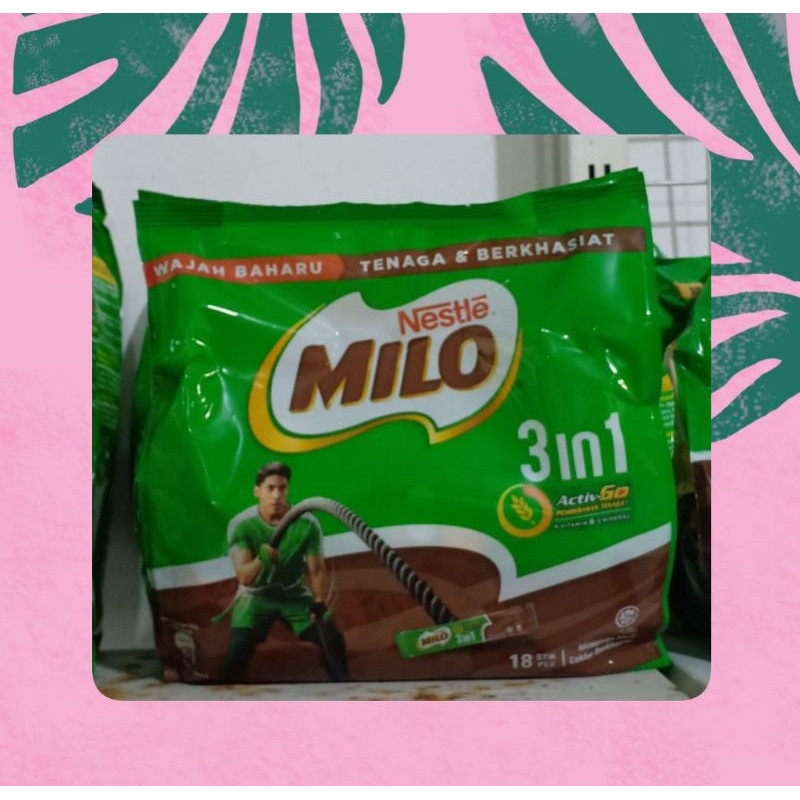 

Milo 3 in 1 Malaysia 18 stick kemasan terbaru