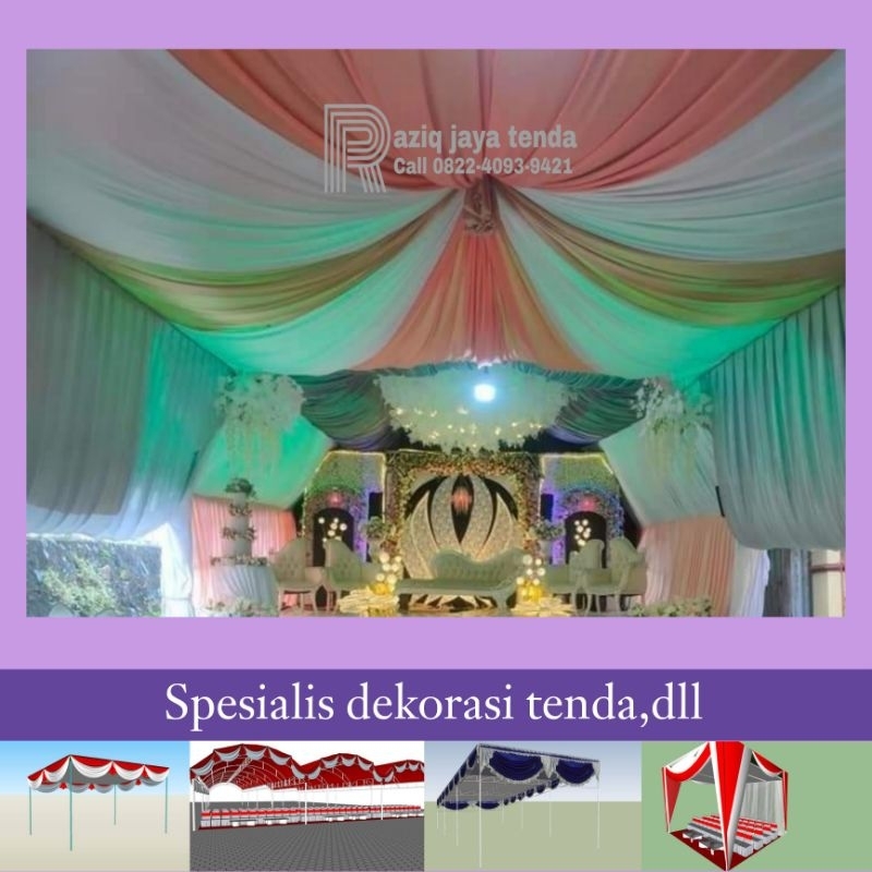 Plafon dekorasi tenda pesta 4x5