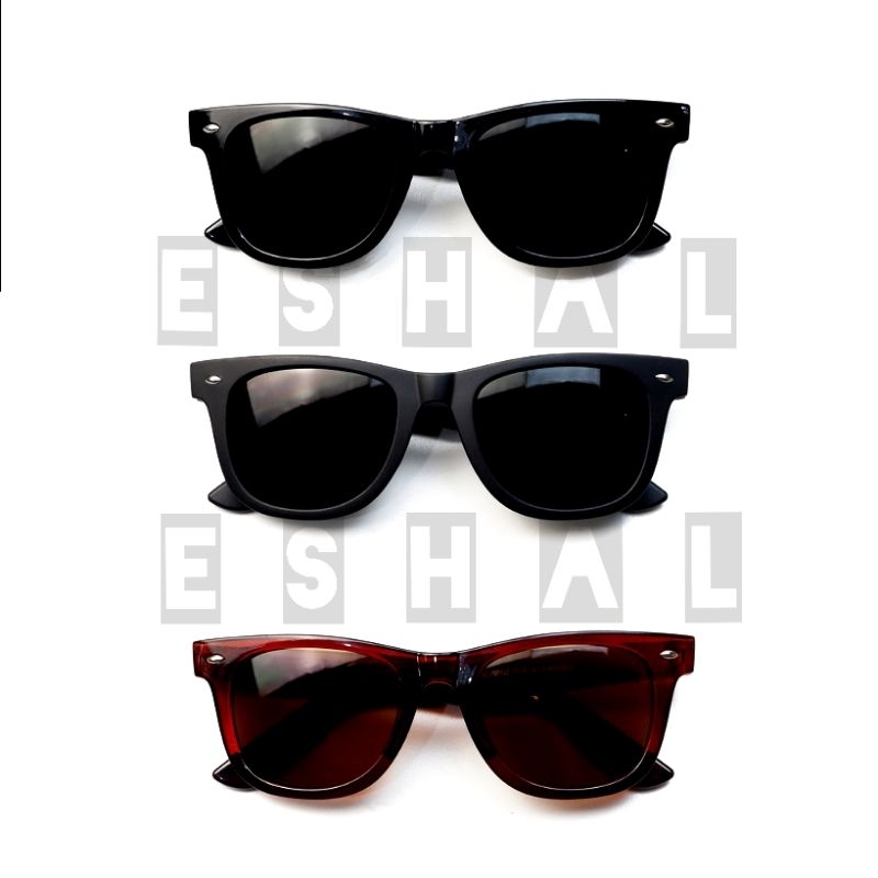 Kacamata Wayfarer Hitam Pria Gaya WF Miring