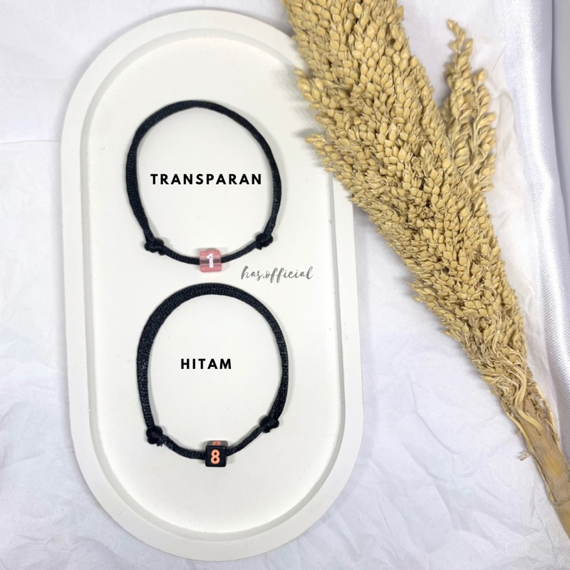 Gelang inisial angka (warna angka random)