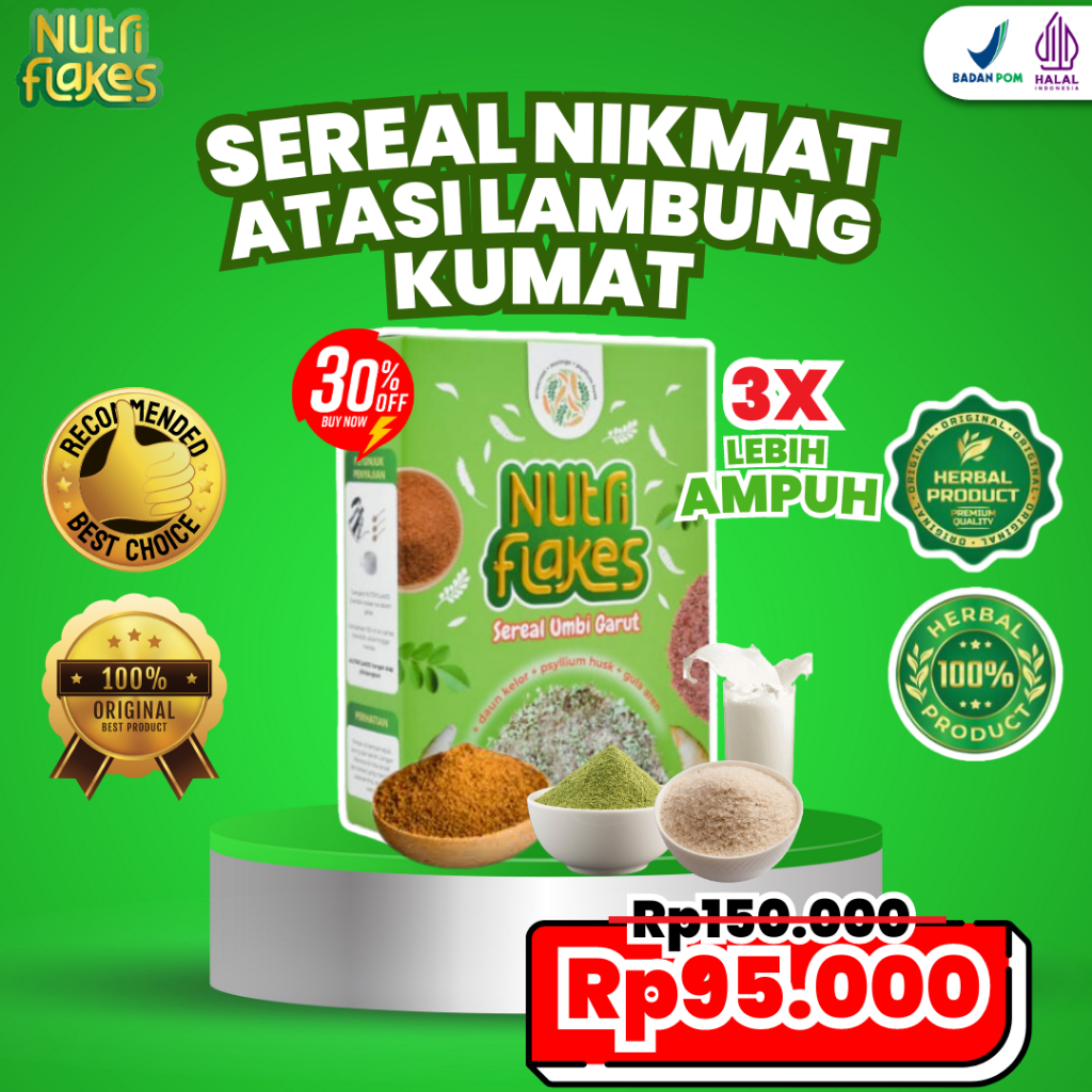 

NUTRIFLAKES ORIGINAL - SEREAL SEHAT NIKMAT BANTU ATASI GEJALA MAAG ASAM LAMBUNG GERD