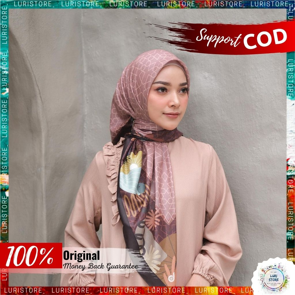 KERUDUNG DEENAY ORI OLETHA MAUVE Kerudung Hijab Jilbab Segi Empat Segiempat Voal Motif Denay Terbaru