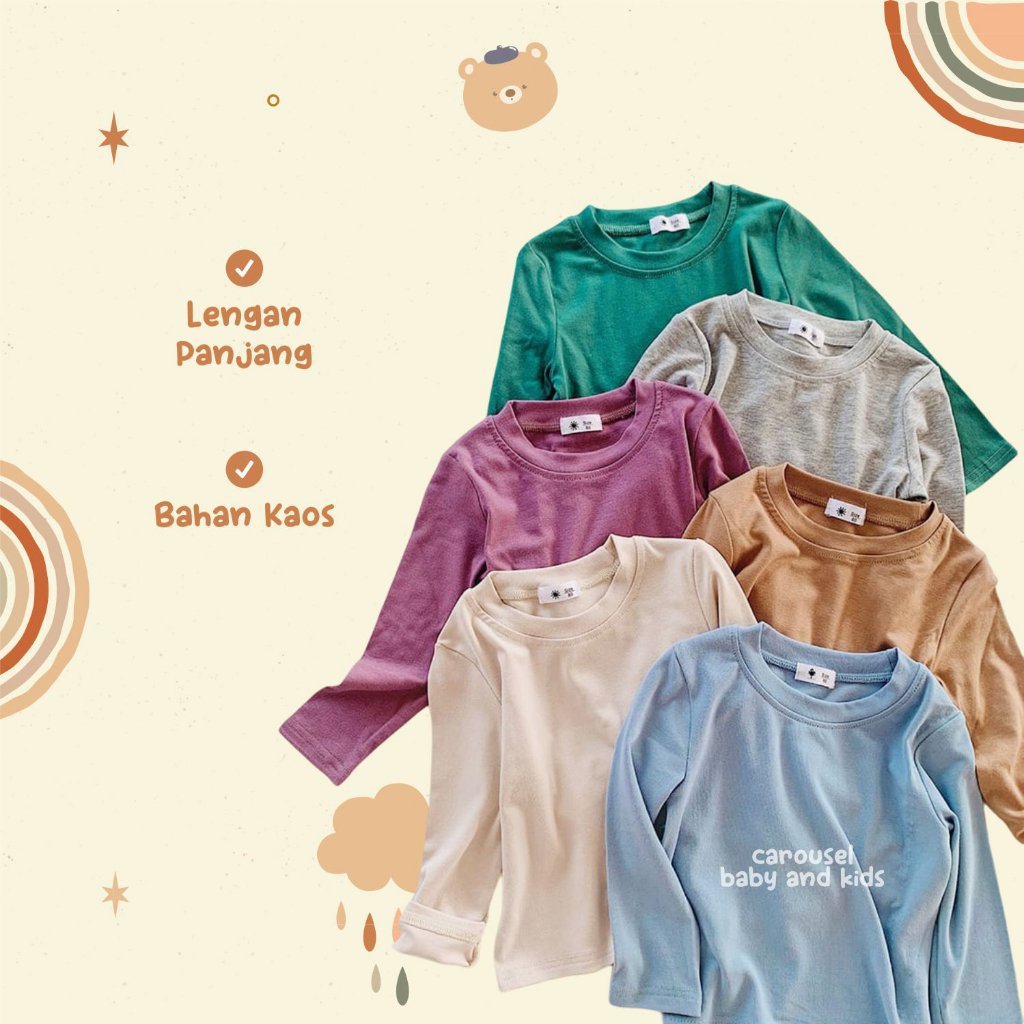 Baju Long Sleeve Shirt - 24-1935 Part 3 Kaos Lengan Panjang Anak Perempuan Adem By Carouselofficial