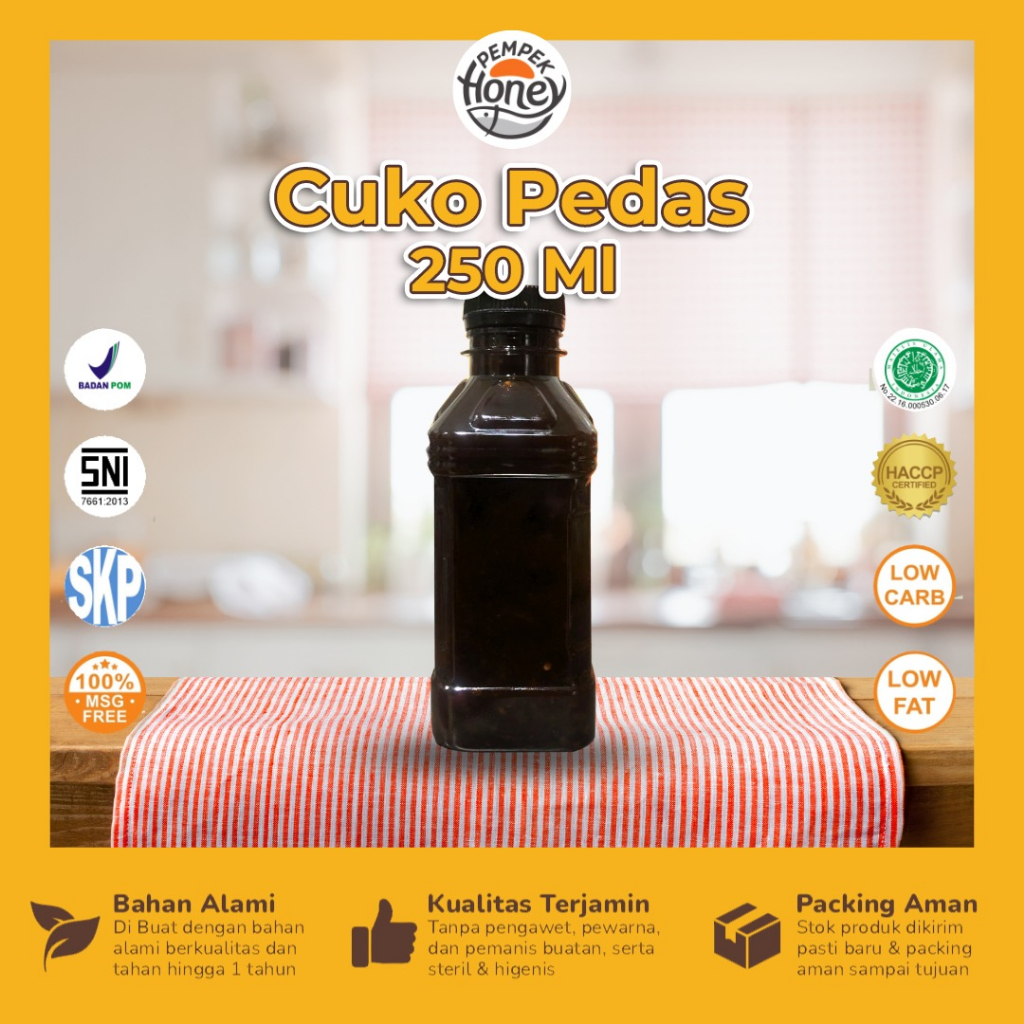 

Pempek Honey Cuko Pedas 250 ML. Cuka Pempek Palembang Asli. Mpek-mpek palembang