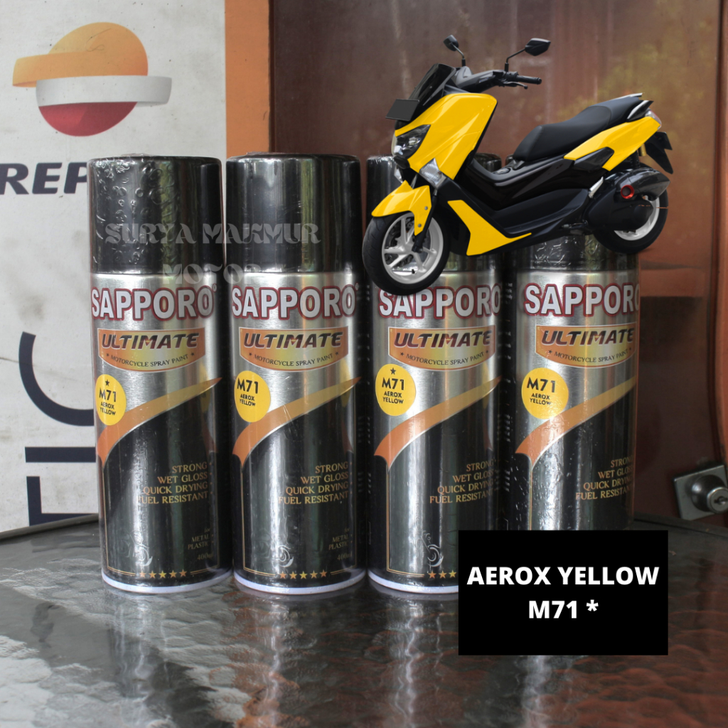 Pilok/Pilox Sapporo Ultimate M71 Aerox Yellow Cat Semprot Warna Kuning