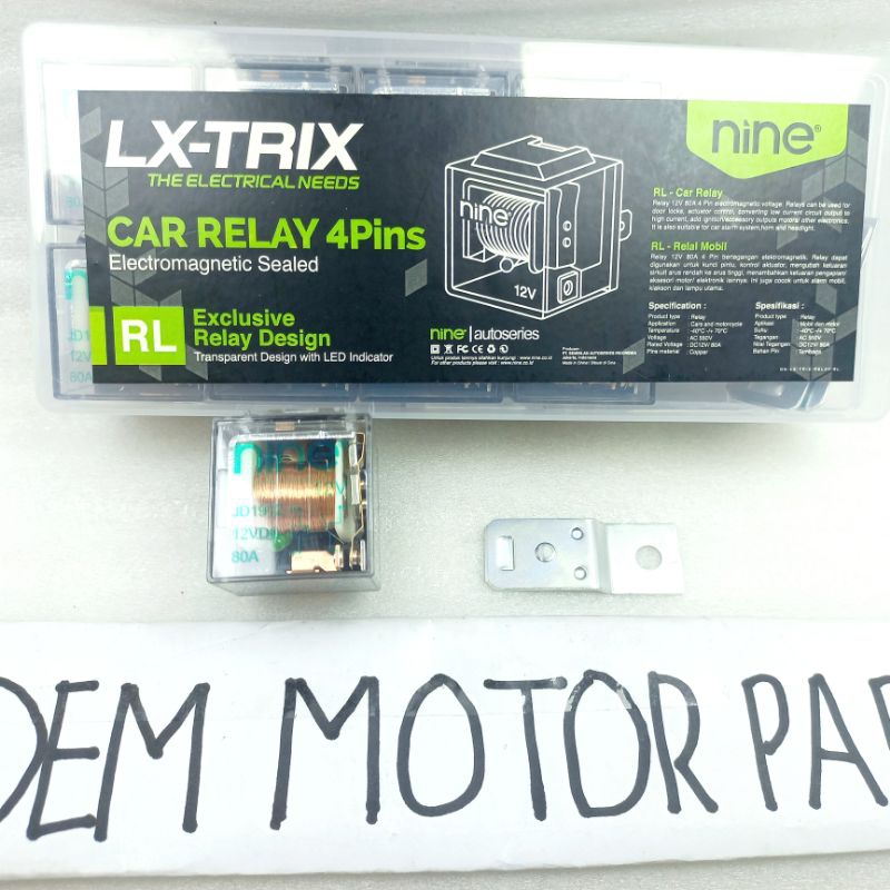 RELAY MOBIL MOTOR RELAY LAMPU RELAY 4 KAKI NINE