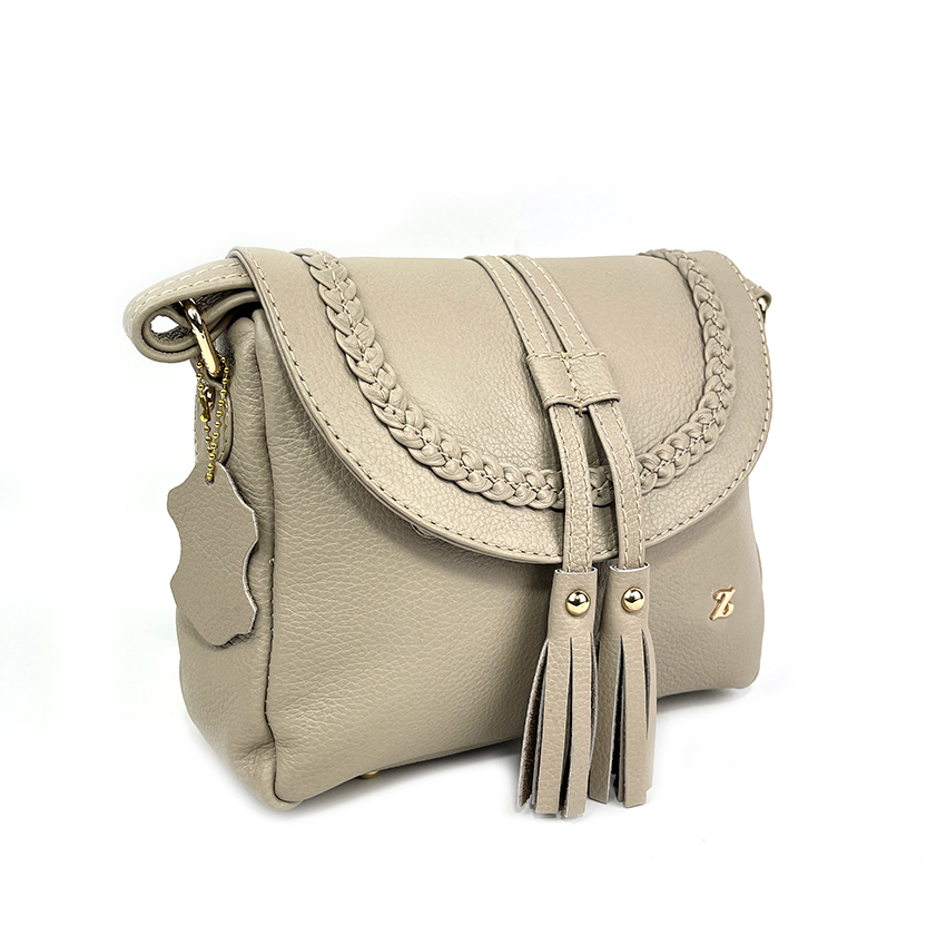 Tas Selempang Wanita Tutup Kepang ZHR Bahan Kulit Sapi Asli Garut