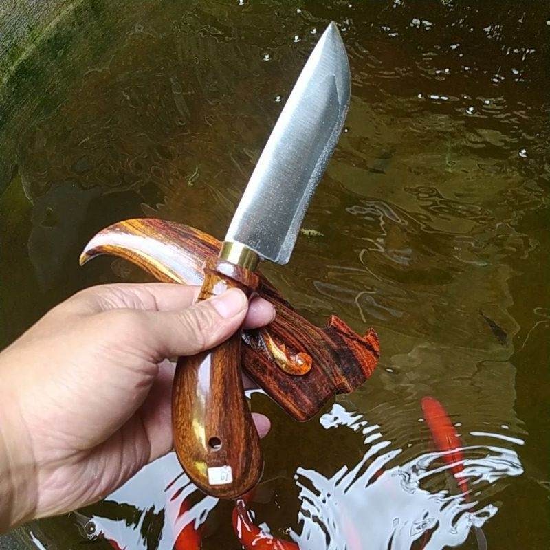 Pisau Dapur Baja 15 cm Kayu Ukir Premium