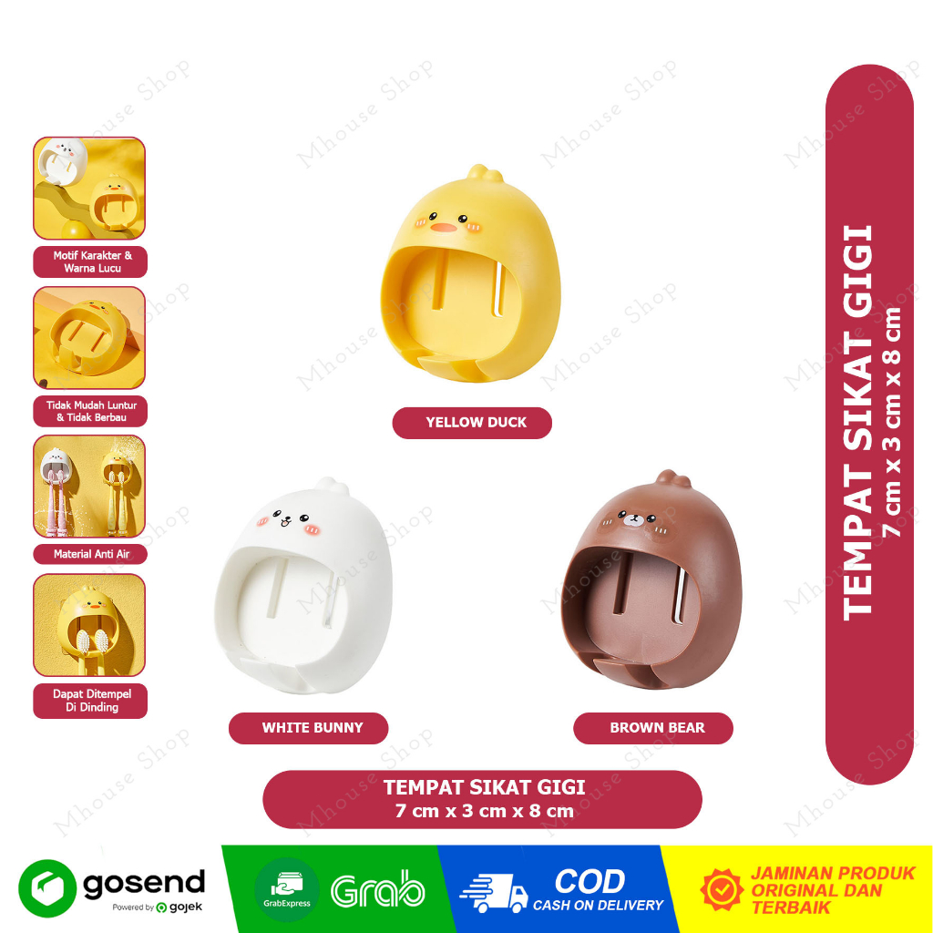 GANTUNGAN SIKAT GIGI KARAKTER LUCU TEMPAT SIKAT GIGI ANAK TEMPEL DINDING