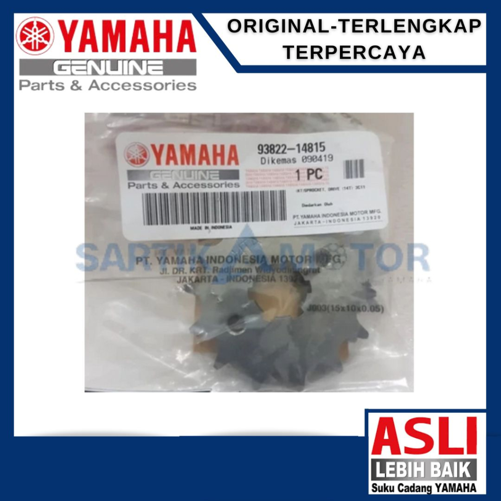 SPROCKET, DRIVE (14T) Gear Depan Jupiter Mx 2011 50C Original YAMAHA (93822-14815)