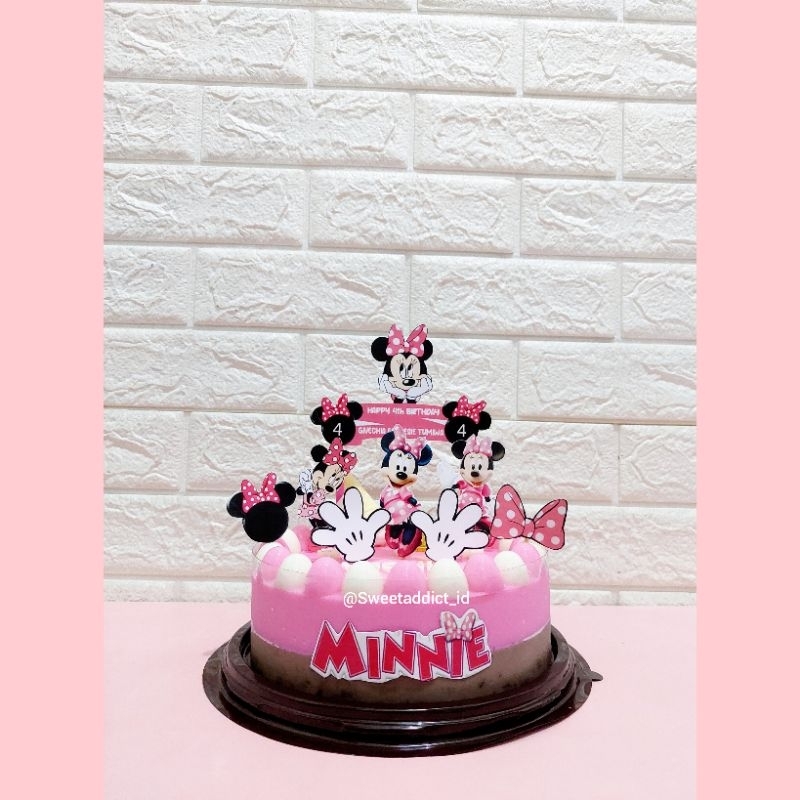 

(BISA UNTUK HARI H) Pudding ulang tahun / pudding karakter / kue ulang tahun / pudding minnie mouse/ kue ultah minnie mouse / kue ulang tahun minnie mouse / minnie mouse cake