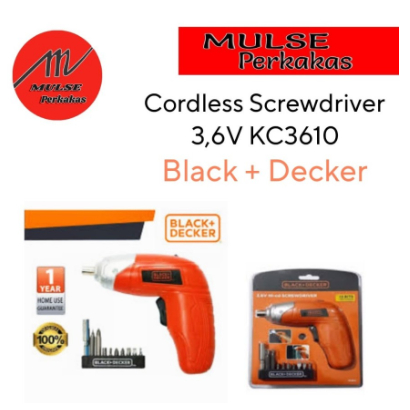 Bor Cordless Screwdriver / Bor Obeng 3.6V KC3610 Black&Decker