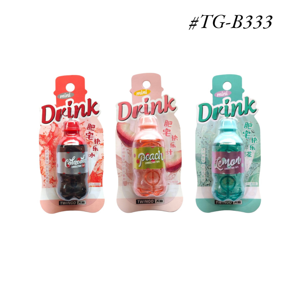 

Correction Tape Import Bottle Drink Mini TG-B333 Twingo / Tip Ex Pita Bentuk Botol Minum Kecil – Satuan