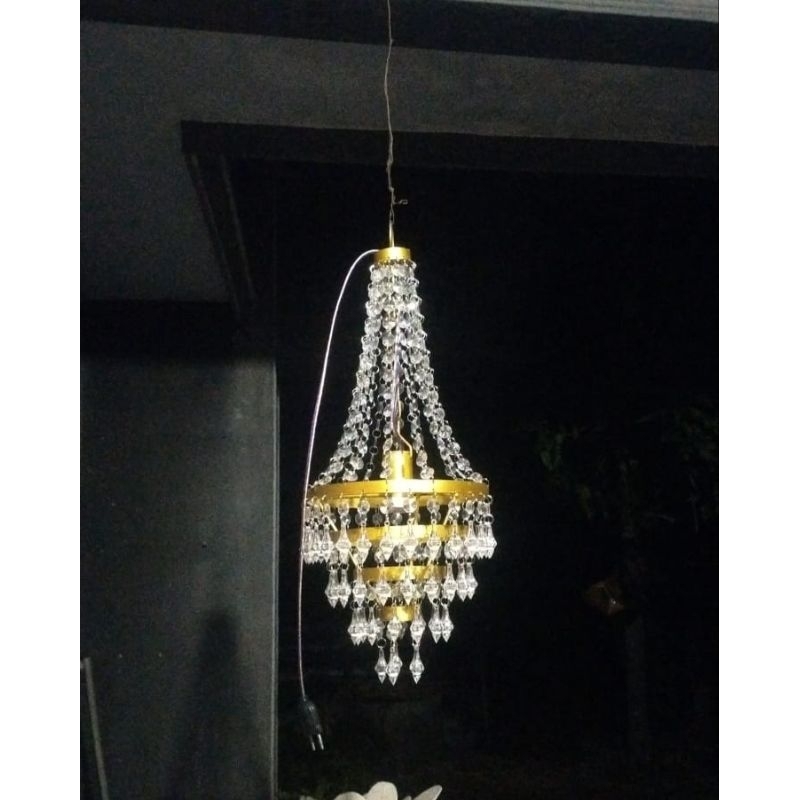 LAMPU GANTUNG KRISTAL DEKORASI