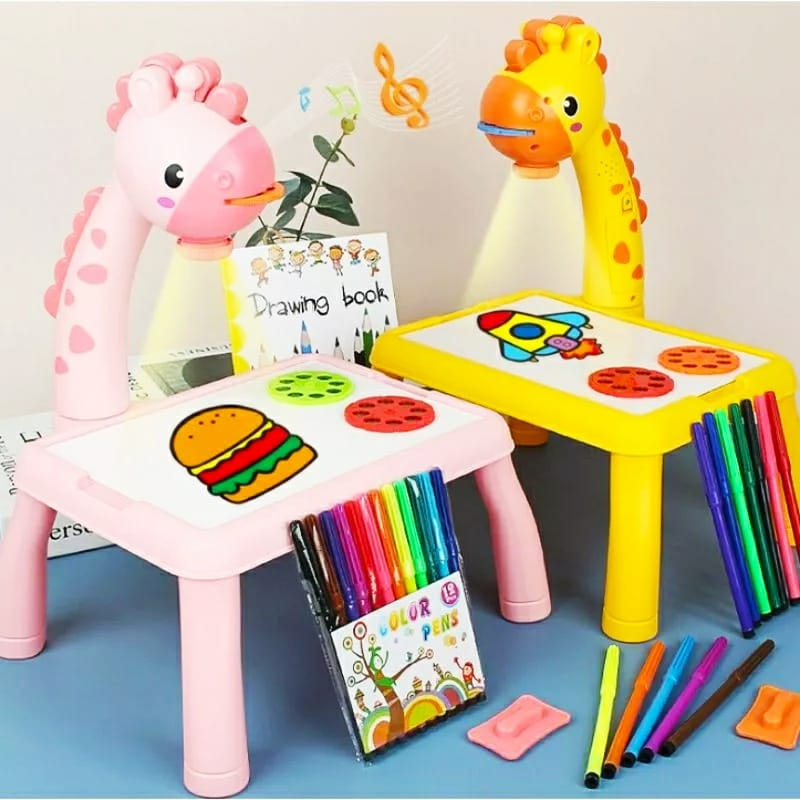 { ORBT } Meja Gambar Projector Mainan Edukasi Anak Projection Painting Table Giraffes SS 1555