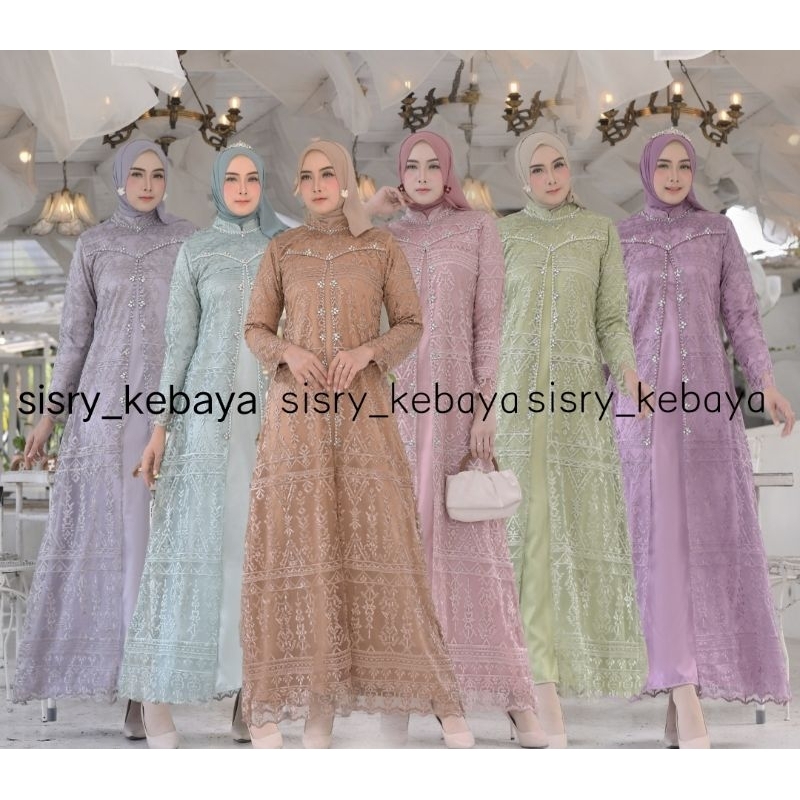 Terbaru Gamis Tille Payet Dalaman Satin Velvet /Gamis Pesta Mewah / Gamis
