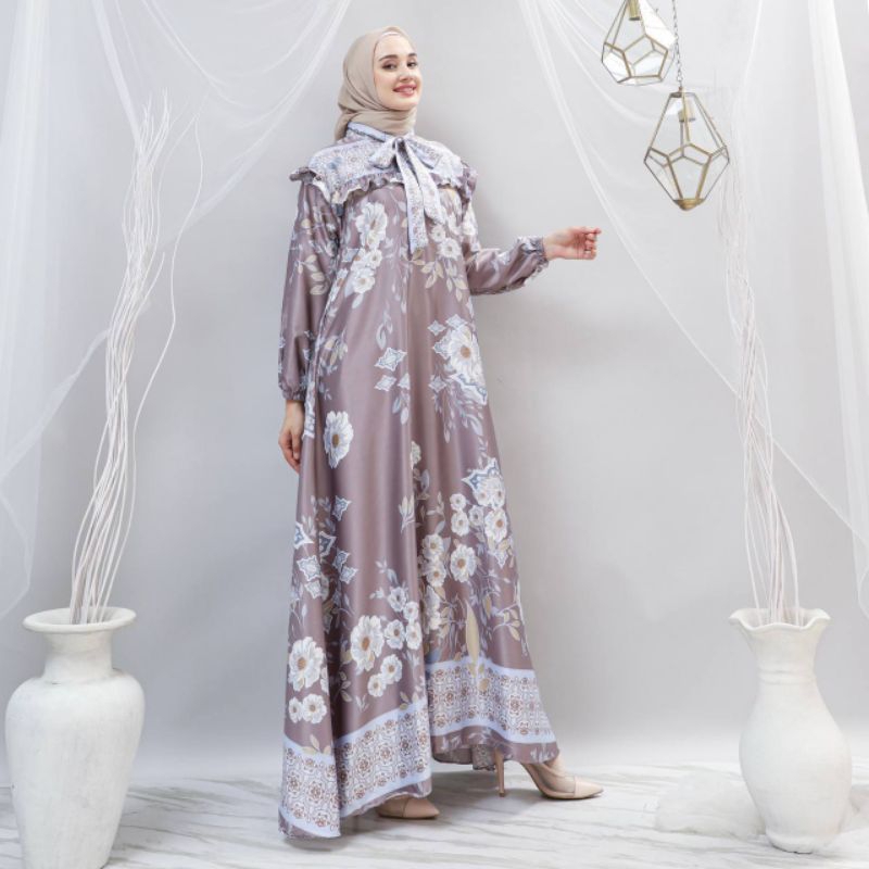 Z Dress Zatulini Dior Silk Gamis Busui Leher Tali