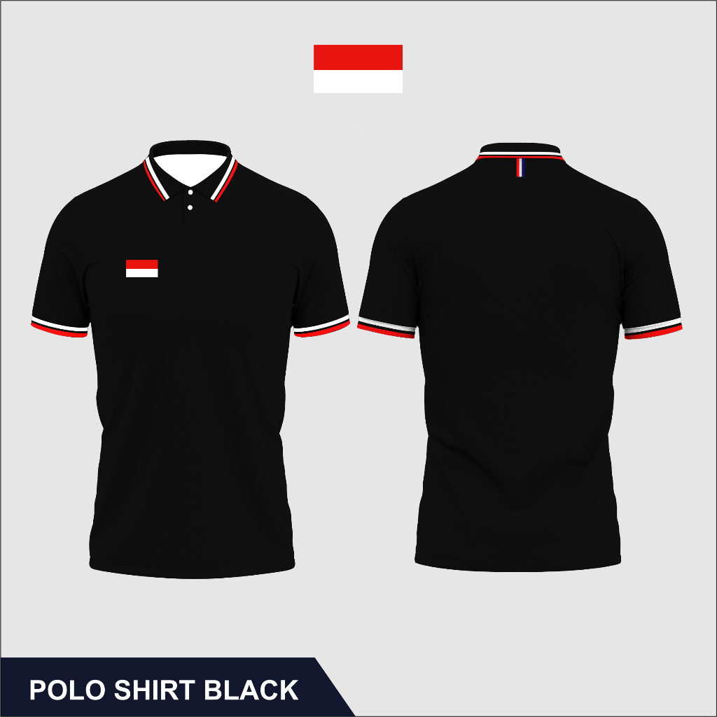 Kaos Polo Shirt Kemerdekaan Logo Merah Putih - Kaos Pria Wanita Original - T-Shirt Kaos Polo Bahan T