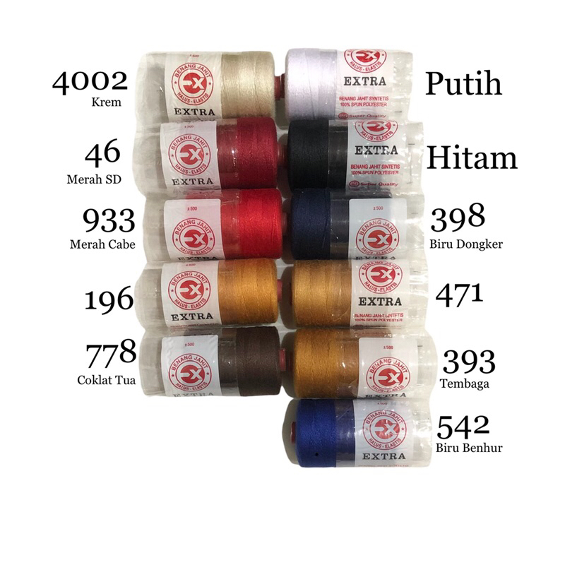 Benang Jahit Jeans Extra 20/2 500 Yard | Satuan