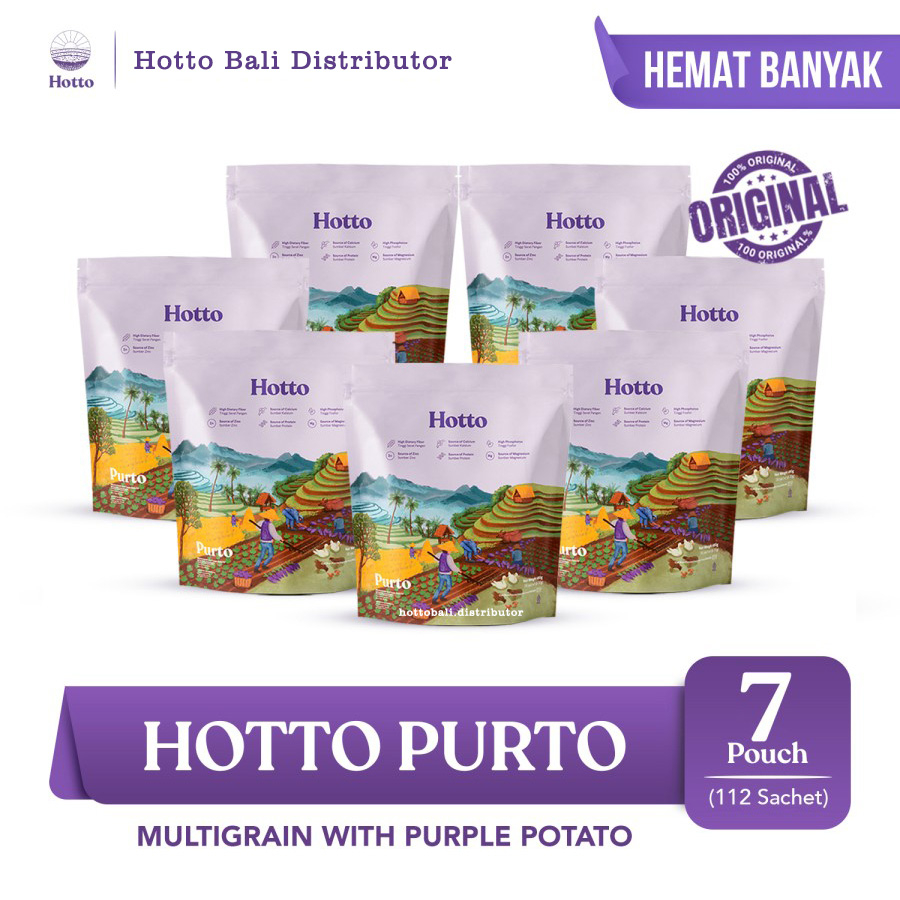 

Hotto Purto Oat 7 Pouch Isi 112 Sachets Superfood Multigrain Official Bali Distributor