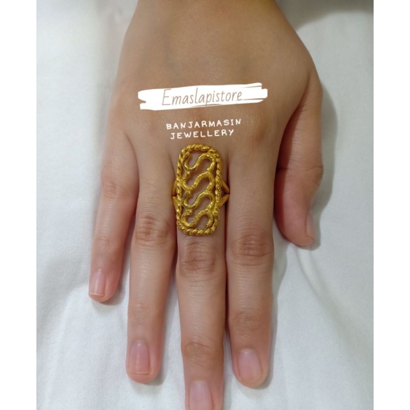 Cincin Pagar SSS Cetak Lapis Emas 999 Banjar