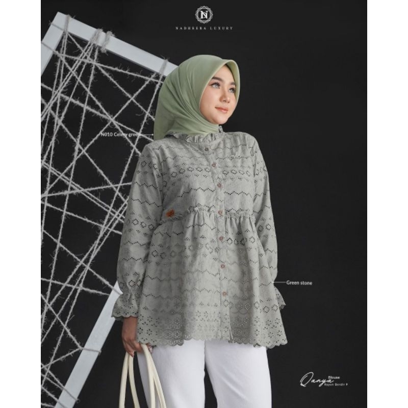 KEMEJA BROKAT QANYA BLOUSE NADHEERA LUXURY