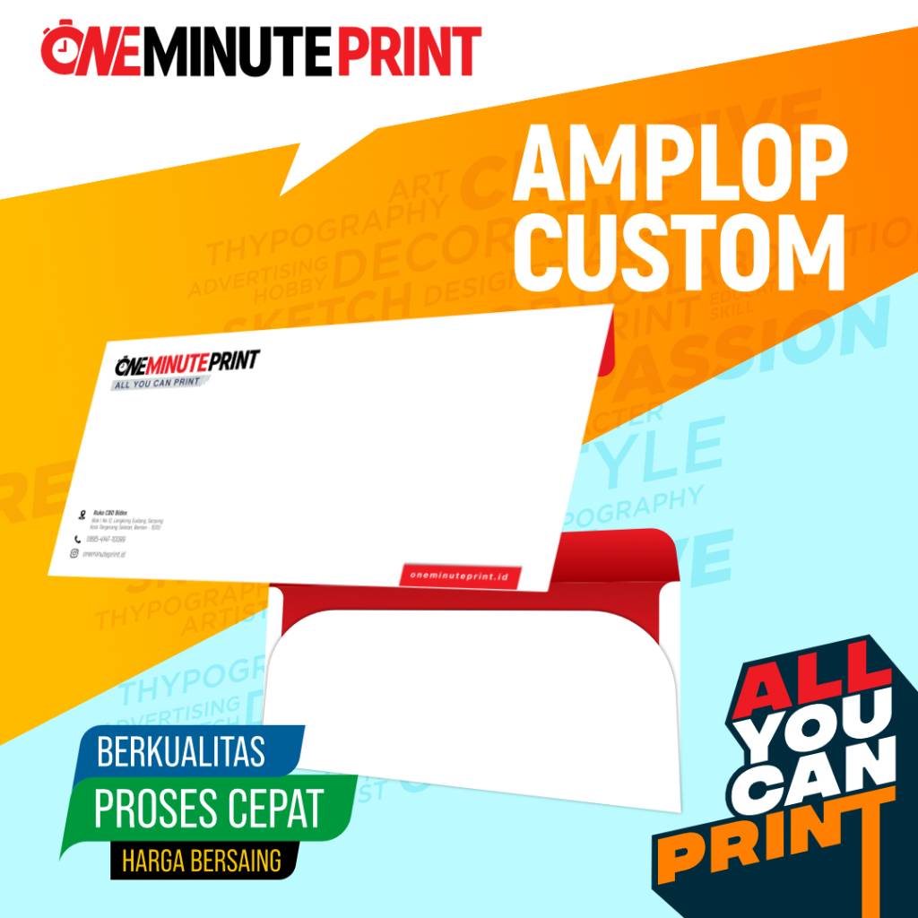 

Amplop 1 box Custom - ONE MINUTE PRINT