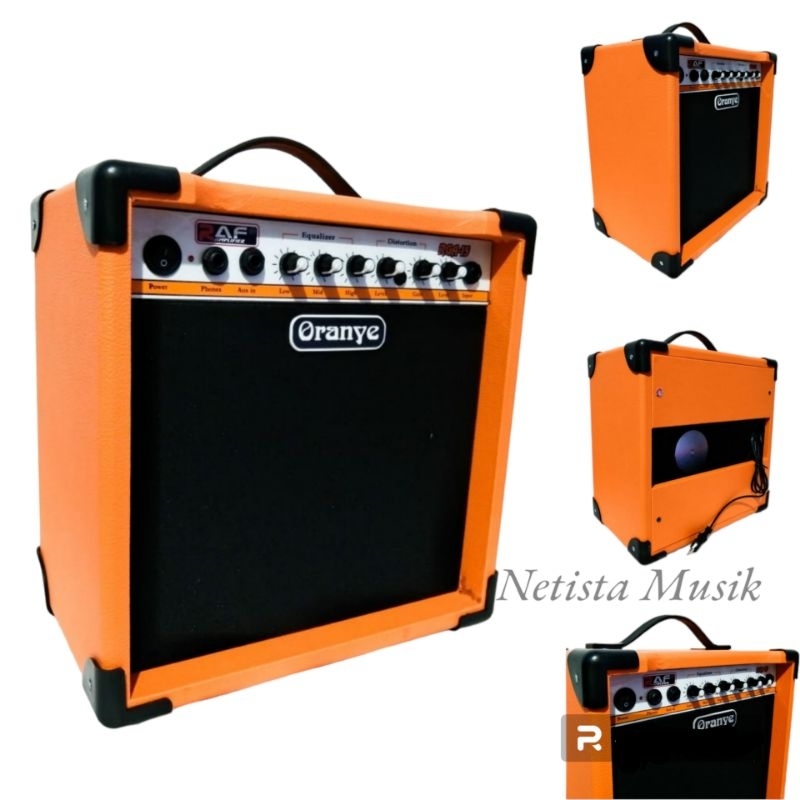 Ampli Gitar Bass Merk Raf 8 Inch Murah Ada Distorsi Amply Oranye