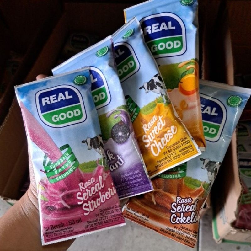 

susu realgood sachet 50ml ~ paketan 10 biji