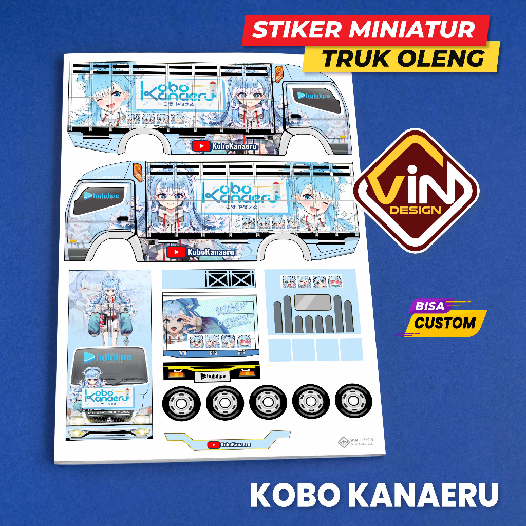 STIKER MINIATUR TRUK / KOBO KANAERU / POLA STICKER MINIATUR TRUCK OLENG