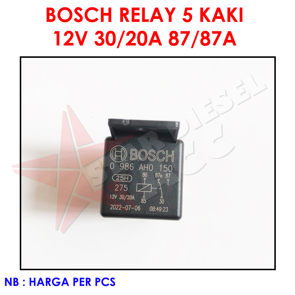 RELAY 5K 12V BOSCH RELAY 5 KAKI 12V 30/20A 87/87A
