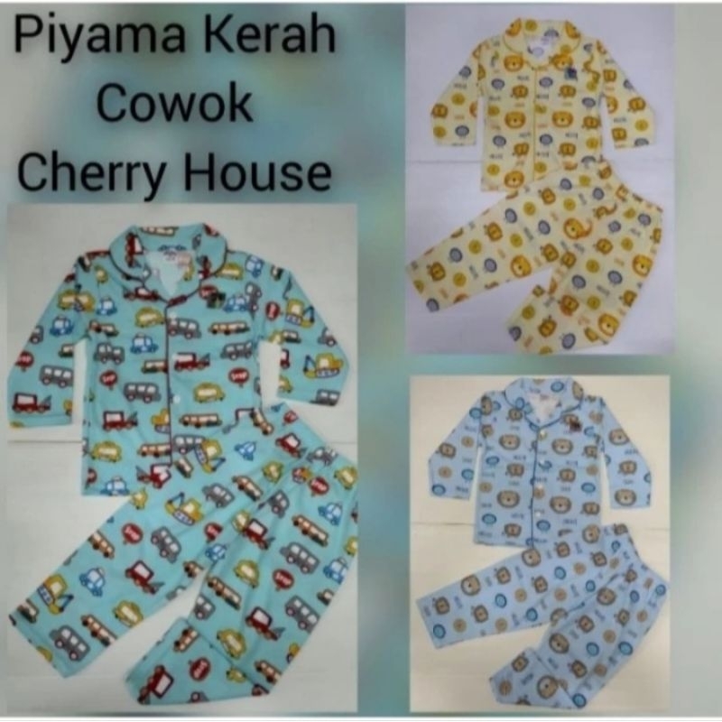 1 Stell CHERRY HOUSE Piyama KERAH Cowok Karakter - Baju Tidur Anak Laki Laki