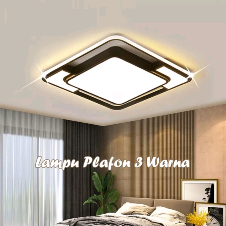 LAMPU HIAS PLAFON KOTAK MINIMALIS MODERN LED 3 WARNA