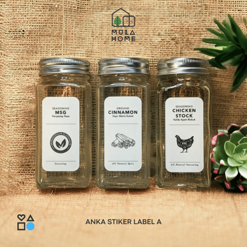 

ANKA Herbs Spice Label Sticker Stiker Bumbu Dapur 24 pcs Untuk Garam Merica Lada Kaldu Waterproof