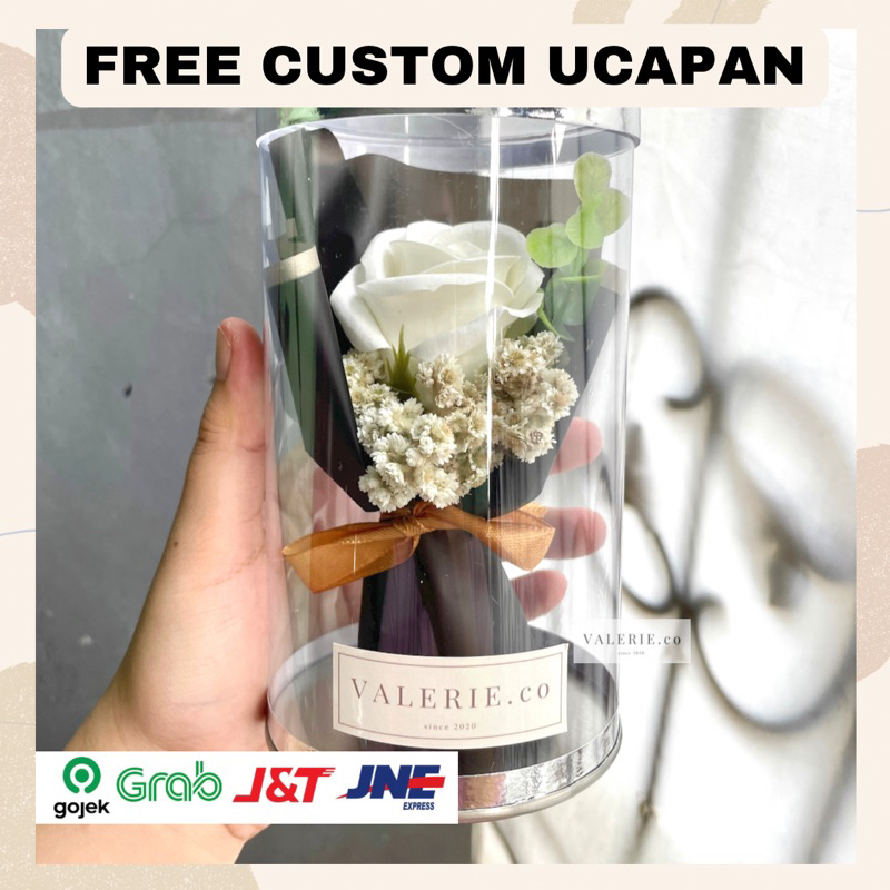 Buket Bunga Tabung Lampu Mawar Sabun Bucket Bunga Mini Gold Rose Soap Buket Mini Aesthetic