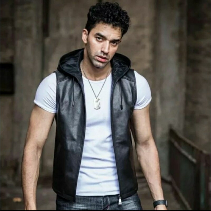 ROMPI KULIT ASLI PRIA BERKERUDUNG - ROMPI KULIT HOODIE KUPLUK ASLI KULIT ROMPI KULIT