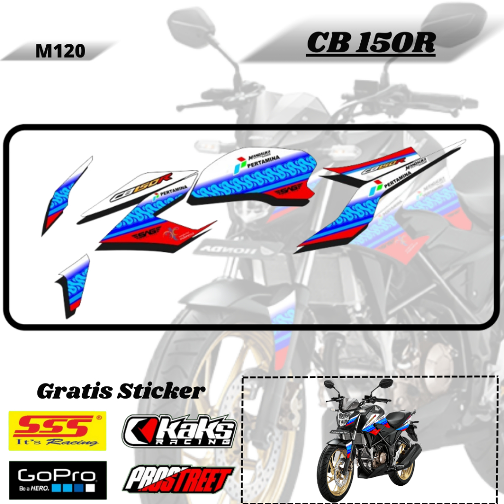 Lis Striping Sticker Variasi Aksesoris List Stiker Motor Honda CB 150R CBR 15O R M120 Tahun 2012 201