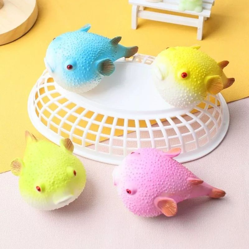 Mainan Squishy Ikan Puffer Fish Pop It Silicone Lentur Anti Stress