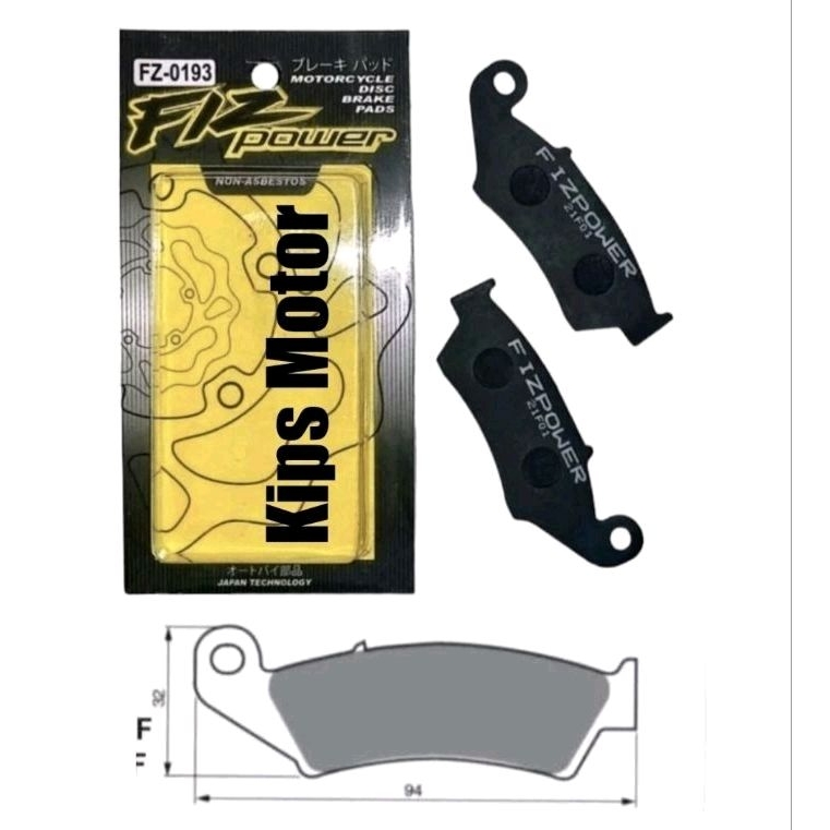 Kampas rem depan Honda CR CRF CRM XLR XR XL 125 230 250 400 450 500 600 merk Fiz Power FZ 0193