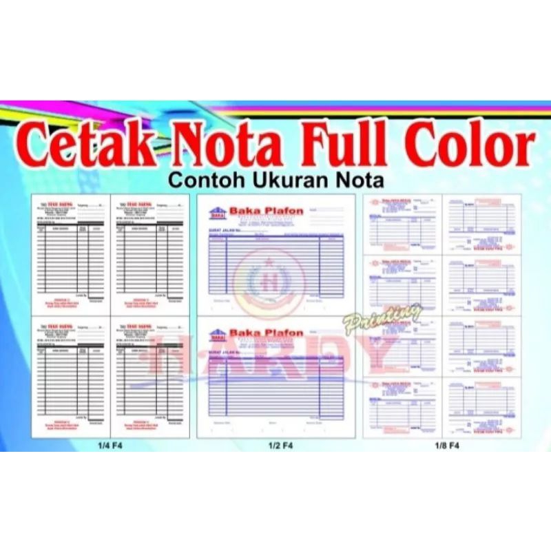 

Nota full Colour Custom ukuran