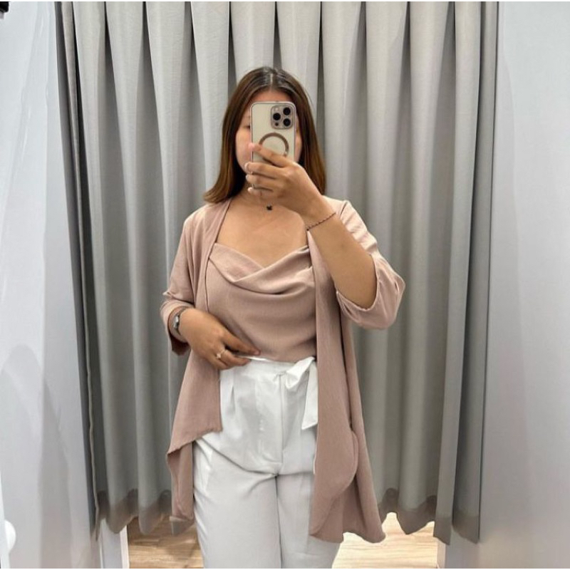 set cardigan + tanktop premium