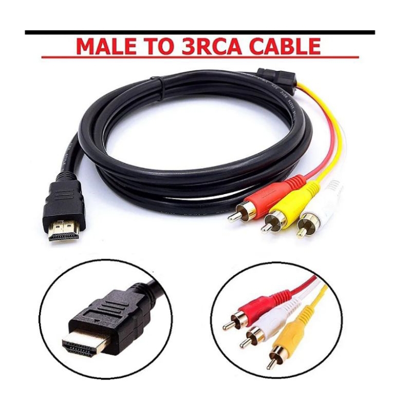 High speed Kabel hdmi to Rca / Kabel hdmi to 3rca av / cable hdmi to av video 3 Rca original high