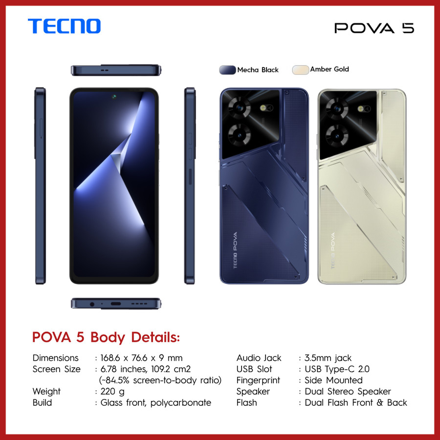 TECNO POVA 5 pro 5g & pova 5 - 8GB*+256GB GARANSI RESMI/ORIGINAL-2