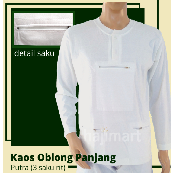 KAOS HAJI PRIA LENGAN PANJANG / KAOS PRIA LENGAN PANJANG / PERLENGKAPAN HAJI UMROH