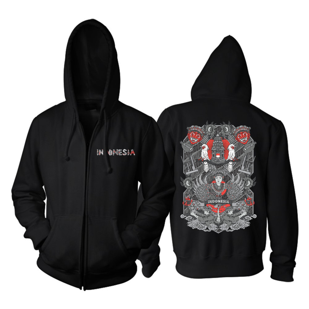 JAKET ZIPPER INDONESIA CULTURE BIG SIZE JUMBO