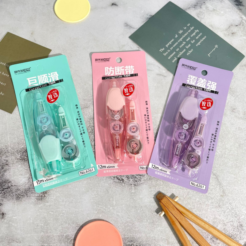 

Correction Tape Mekanik + FREE refil ukuran 6 M x 15 mm Warna Pastel / Tipex Cetel + Dapat isi nya warna Soft Unik Alat Tulis Stationary Sekolah dan Kantor Lengkap Harga Termurah bisa COD