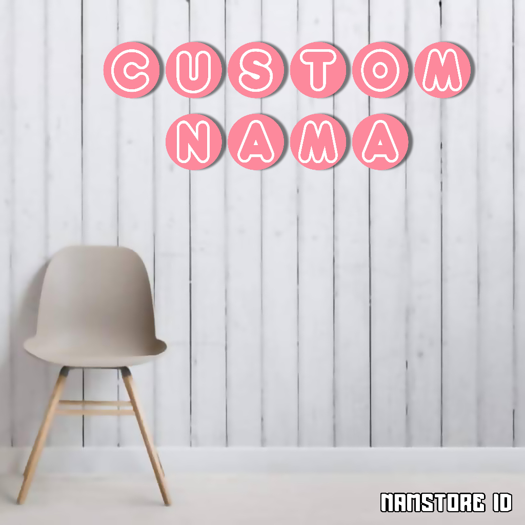 huruf kayu satuan bentuk bulat