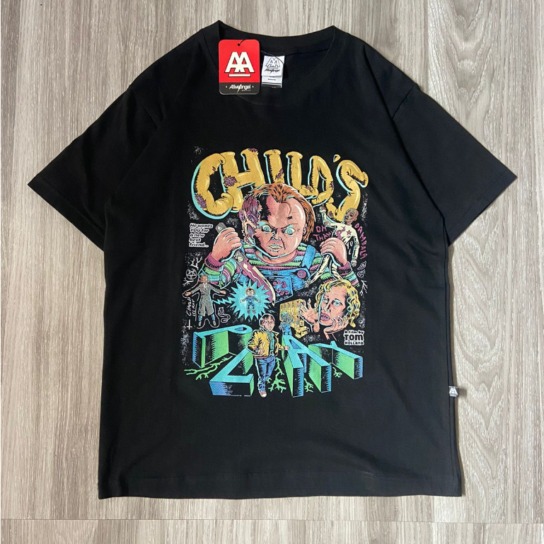 T-shirt Distro Pria Kaos Chucky Doll Psycho Childs Pland Creepy Kaos Original Alive Angel Bootleg an