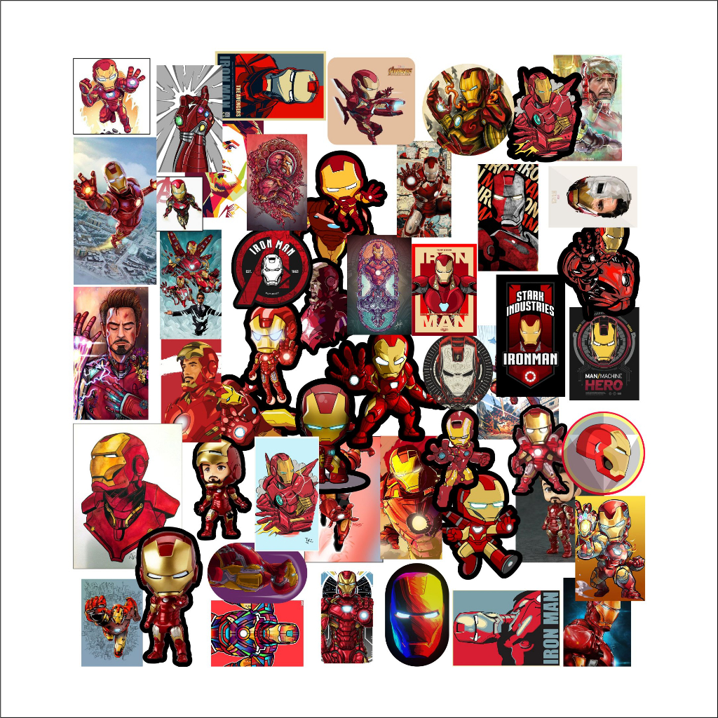 

Stiker 50-60 pcs IRONMAN Stiker tumbler HP Case Laptop Bahan graftac