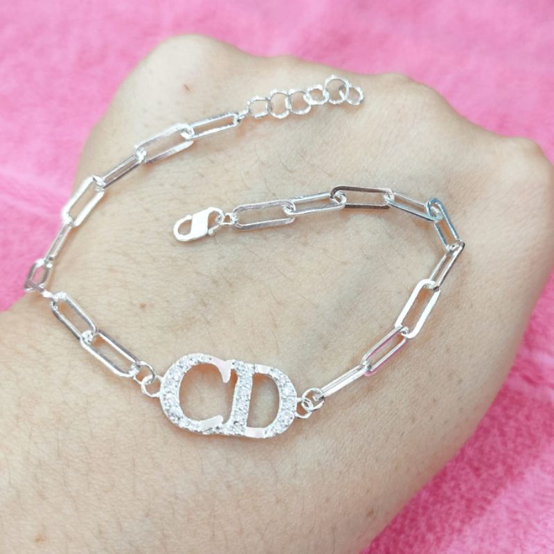 GELANG RANTAI CD MATA FULL PERAK ASLI 925 LAPIS EMAS